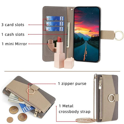 For Xiaomi Civi 4 Pro 5G / 14 Civi 5G Leather Case Zipper Wallet Stand Phone Cover with Mirror Function