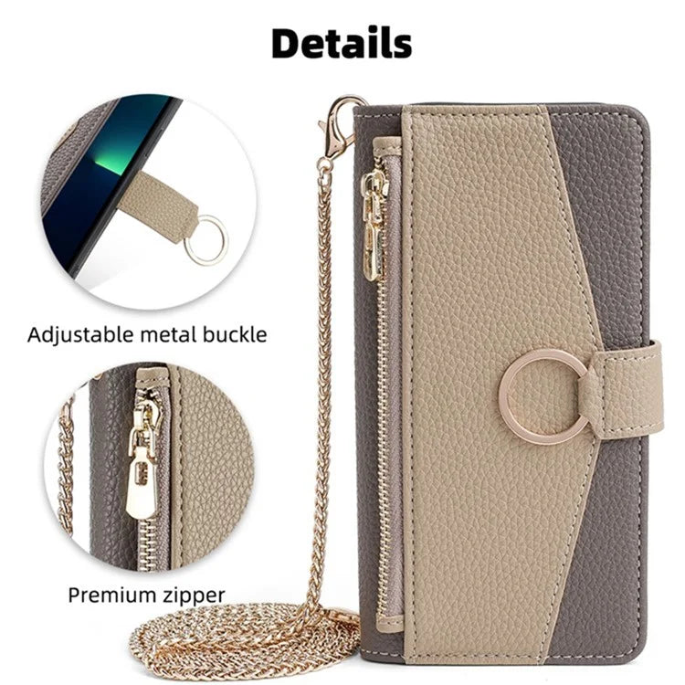 For Xiaomi Civi 4 Pro 5G / 14 Civi 5G Leather Case Zipper Wallet Stand Phone Cover with Mirror Function