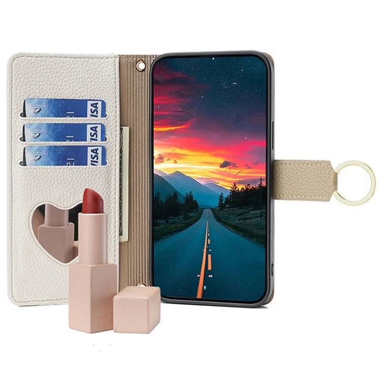 For Xiaomi Civi 4 Pro 5G / 14 Civi 5G Leather Case Zipper Wallet Stand Phone Cover with Mirror Function
