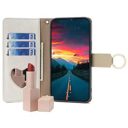 For Xiaomi Civi 4 Pro 5G / 14 Civi 5G Leather Case Zipper Wallet Stand Phone Cover with Mirror Function