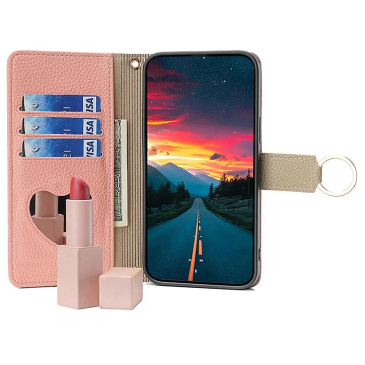 For Xiaomi Civi 4 Pro 5G / 14 Civi 5G Leather Case Zipper Wallet Stand Phone Cover with Mirror Function