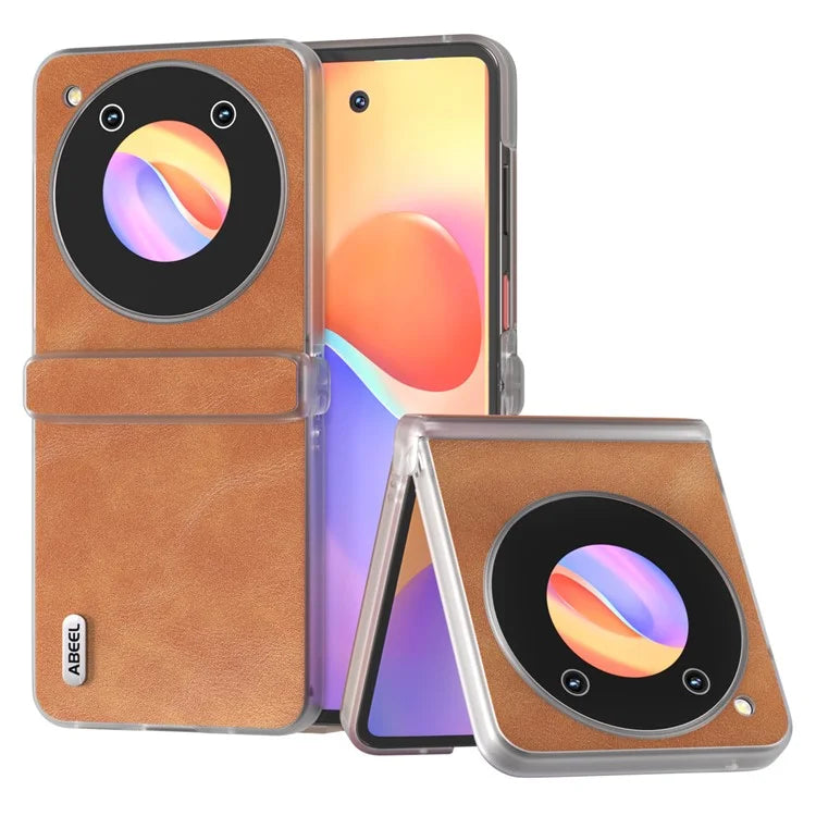 ABEEL For ZTE nubia Flip 5G Case Matte Edge Cowhide Texture Leather+PC Phone Cover