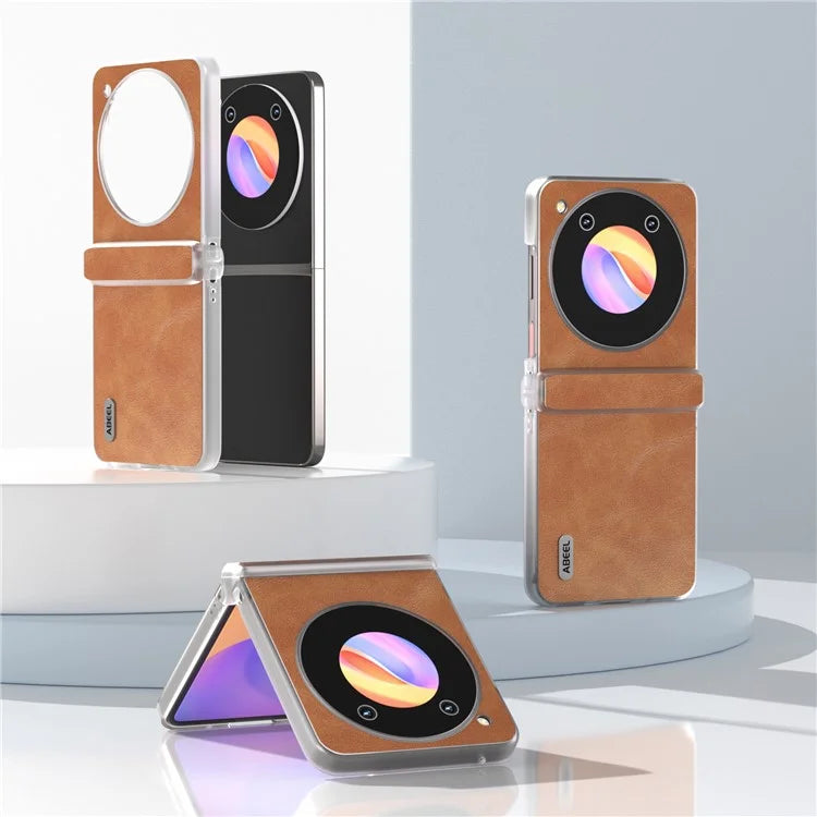 ABEEL For ZTE nubia Flip 5G Case Matte Edge Cowhide Texture Leather+PC Phone Cover