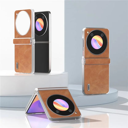 ABEEL For ZTE nubia Flip 5G Case Matte Edge Cowhide Texture Leather+PC Phone Cover