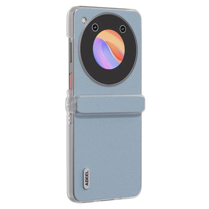 ABEEL For ZTE nubia Flip 5G Phone Case Genuine Cow Leather Coated PC Cover Matte Clear Edge