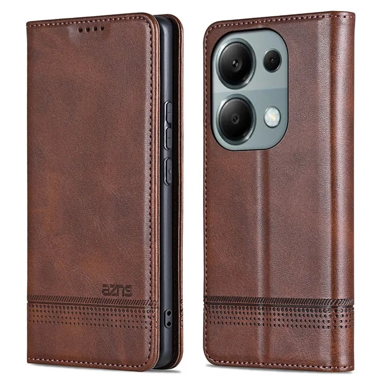 AZNS For Xiaomi Redmi Note 13 Pro 4G / Poco M6 Pro 4G Magnetic Case PU Leather Stand Phone Cover