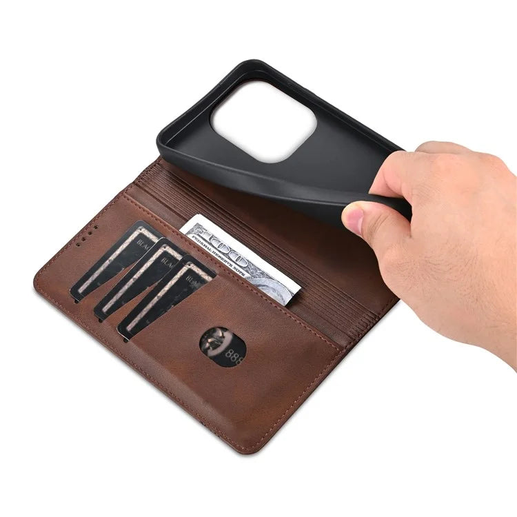 AZNS For Xiaomi Redmi Note 13 Pro 4G / Poco M6 Pro 4G Magnetic Case PU Leather Stand Phone Cover