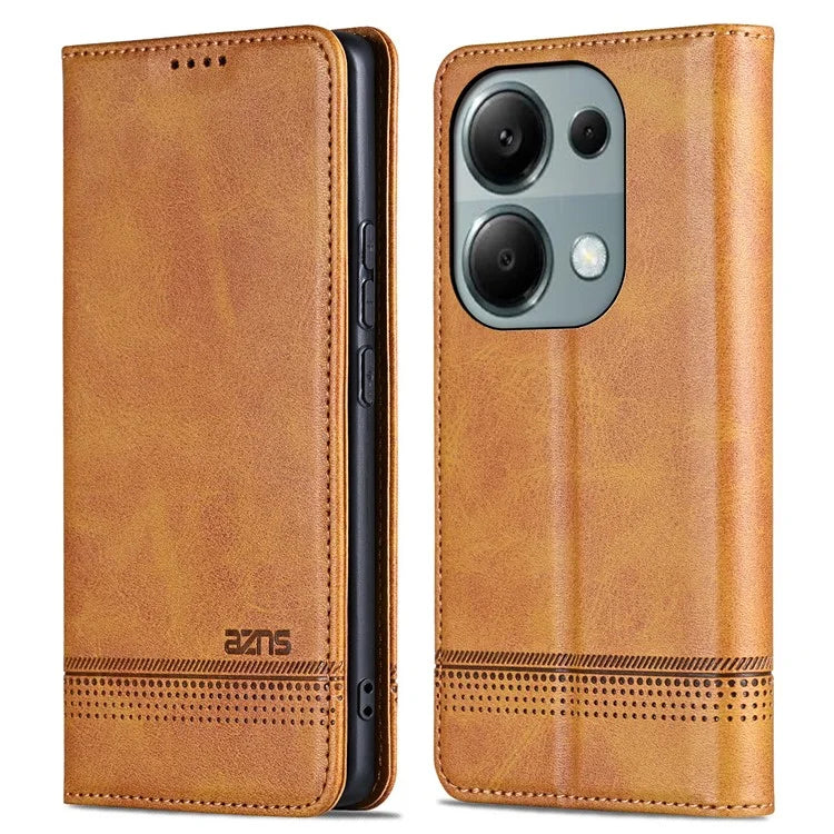 AZNS For Xiaomi Redmi Note 13 Pro 4G / Poco M6 Pro 4G Magnetic Case PU Leather Stand Phone Cover