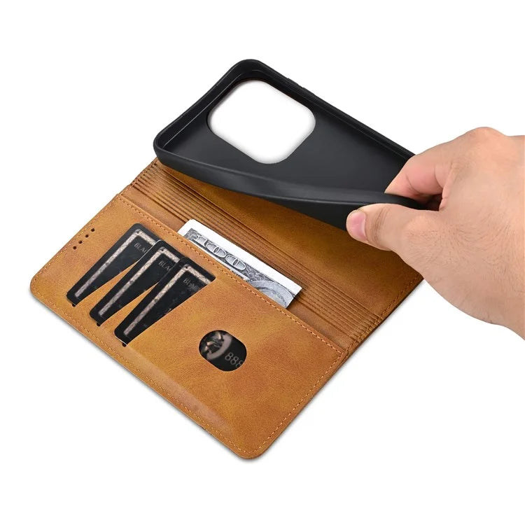 AZNS For Xiaomi Redmi Note 13 Pro 4G / Poco M6 Pro 4G Magnetic Case PU Leather Stand Phone Cover