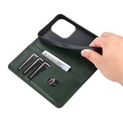 AZNS For Xiaomi Redmi Note 13 Pro 4G / Poco M6 Pro 4G Magnetic Case PU Leather Stand Phone Cover