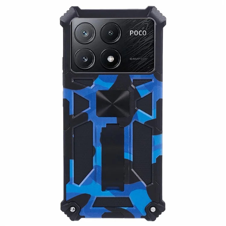 For Xiaomi Poco X6 Pro 5G / Redmi K70E 5G Camouflage Cell Phone Case Kickstand Back Cover