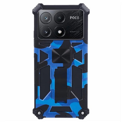 For Xiaomi Poco X6 Pro 5G / Redmi K70E 5G Camouflage Cell Phone Case Kickstand Back Cover