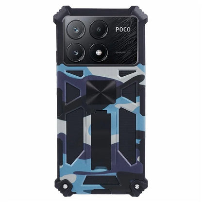 For Xiaomi Poco X6 Pro 5G / Redmi K70E 5G Camouflage Cell Phone Case Kickstand Back Cover