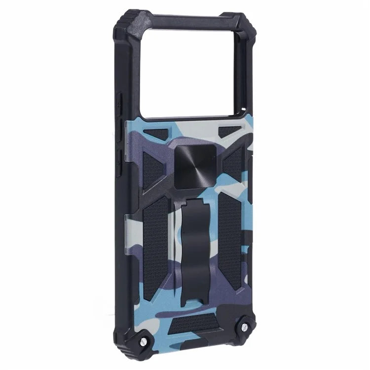 For Xiaomi Poco X6 Pro 5G / Redmi K70E 5G Camouflage Cell Phone Case Kickstand Back Cover