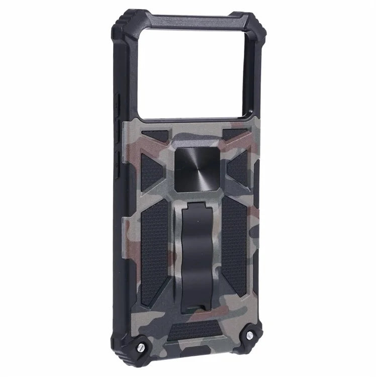 For Xiaomi Poco X6 Pro 5G / Redmi K70E 5G Camouflage Cell Phone Case Kickstand Back Cover