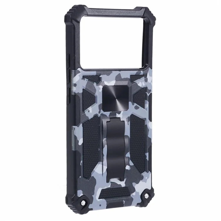For Xiaomi Poco X6 Pro 5G / Redmi K70E 5G Camouflage Cell Phone Case Kickstand Back Cover