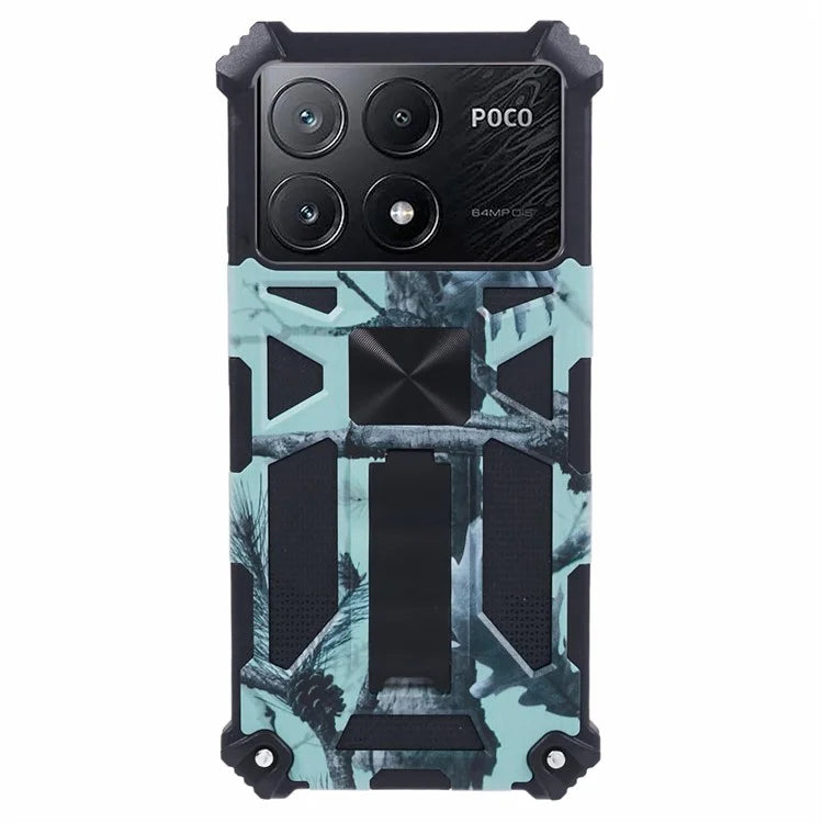 For Xiaomi Poco X6 Pro 5G / Redmi K70E 5G Camouflage Cell Phone Case Kickstand Back Cover