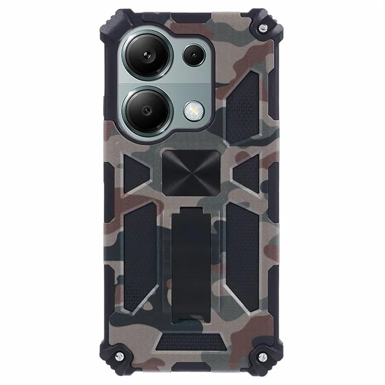 For Xiaomi Redmi Note 13 Pro 4G/Poco M6 Pro 4G Cover Camouflage Cell Phone Protective Shell Kickstand Phone Case