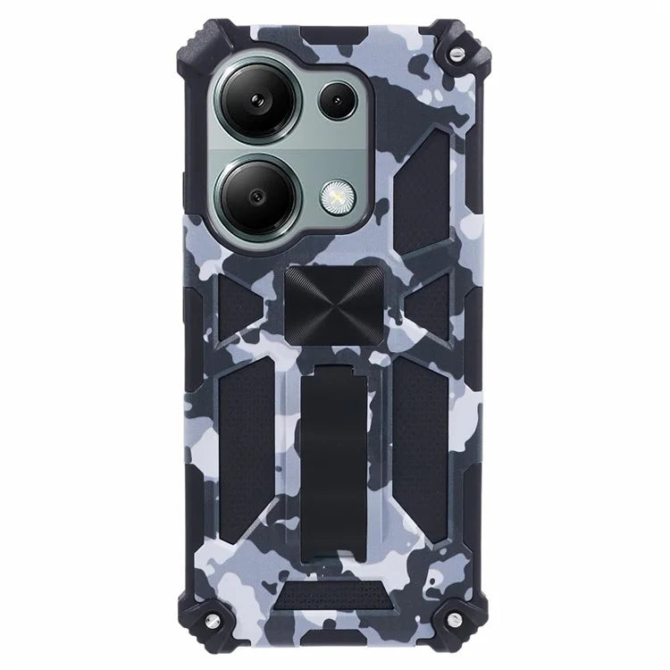 For Xiaomi Redmi Note 13 Pro 4G/Poco M6 Pro 4G Cover Camouflage Cell Phone Protective Shell Kickstand Phone Case