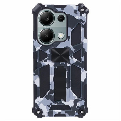 For Xiaomi Redmi Note 13 Pro 4G/Poco M6 Pro 4G Cover Camouflage Cell Phone Protective Shell Kickstand Phone Case