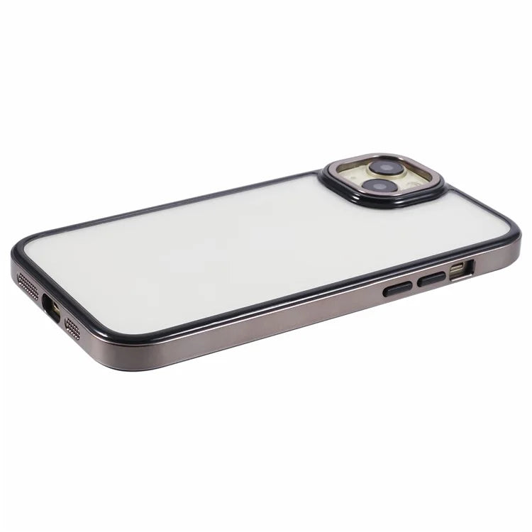 For iPhone 15 Case TPU+PC Hybrid Phone Cover with Electroplating Frame