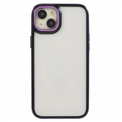 For iPhone 15 Case TPU+PC Hybrid Phone Cover with Electroplating Frame