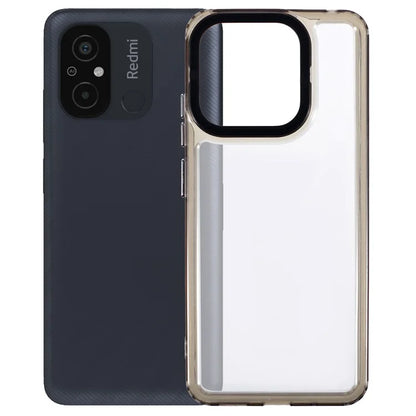 For Xiaomi Redmi 12C 4G Case PC+TPU Clear Back Phone Cover Black