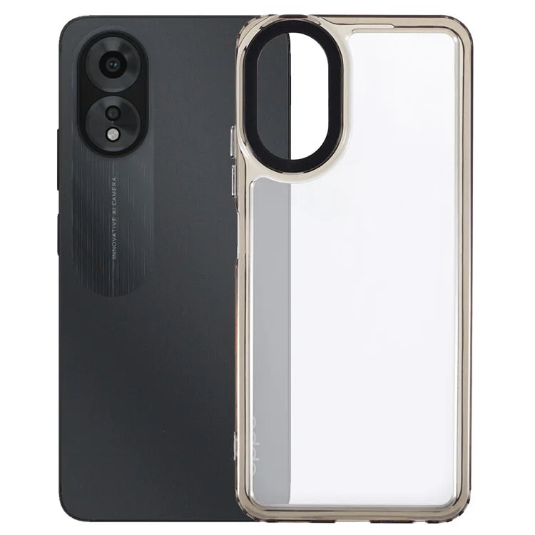 For Oppo A38 4G Shockproof Case HD Clear PC+TPU Phone Cover Black