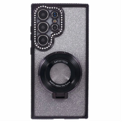 For Samsung Galaxy S22 Ultra 5G TPU Case Gradient Phone Cover with Kickstand / Rhinestone