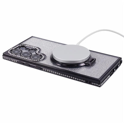 For Samsung Galaxy S22 Ultra 5G TPU Case Gradient Phone Cover with Kickstand / Rhinestone