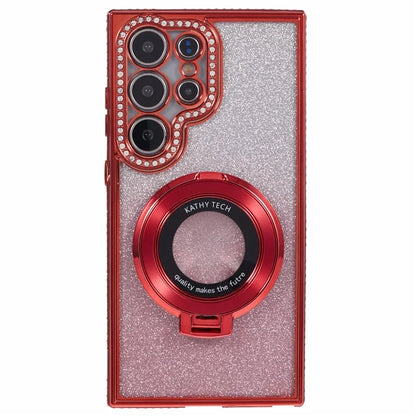 For Samsung Galaxy S22 Ultra 5G TPU Case Gradient Phone Cover with Kickstand / Rhinestone