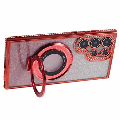 For Samsung Galaxy S22 Ultra 5G TPU Case Gradient Phone Cover with Kickstand / Rhinestone