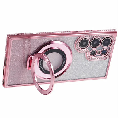 For Samsung Galaxy S22 Ultra 5G TPU Case Gradient Phone Cover with Kickstand / Rhinestone