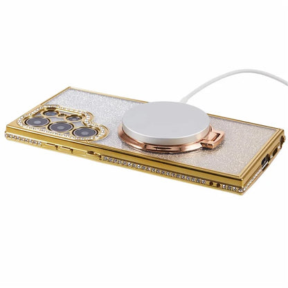 For Samsung Galaxy S22 Ultra 5G TPU Case Gradient Phone Cover with Kickstand / Rhinestone