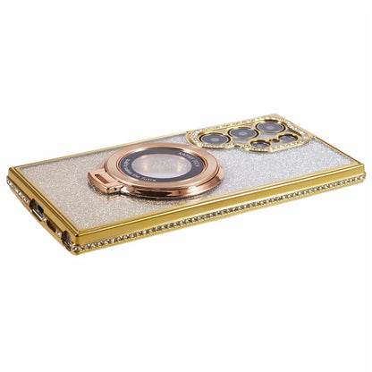For Samsung Galaxy S22 Ultra 5G TPU Case Gradient Phone Cover with Kickstand / Rhinestone