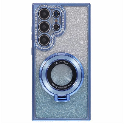 For Samsung Galaxy S22 Ultra 5G TPU Case Gradient Phone Cover with Kickstand / Rhinestone
