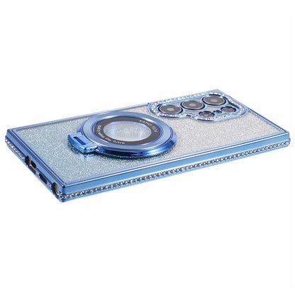 For Samsung Galaxy S22 Ultra 5G TPU Case Gradient Phone Cover with Kickstand / Rhinestone