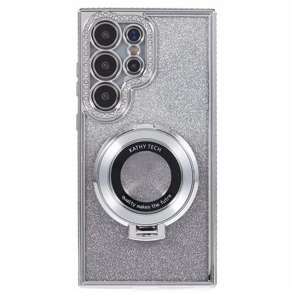 For Samsung Galaxy S22 Ultra 5G TPU Case Gradient Phone Cover with Kickstand / Rhinestone