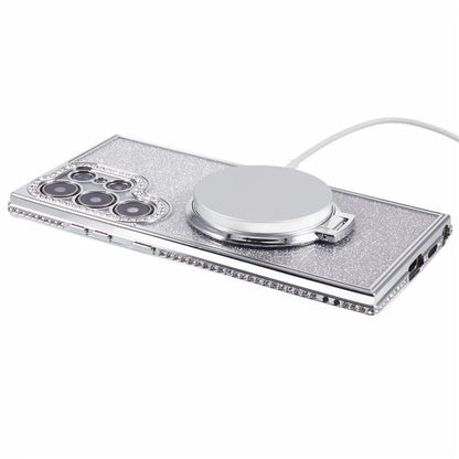 For Samsung Galaxy S22 Ultra 5G TPU Case Gradient Phone Cover with Kickstand / Rhinestone