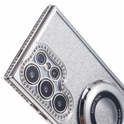 For Samsung Galaxy S22 Ultra 5G TPU Case Gradient Phone Cover with Kickstand / Rhinestone