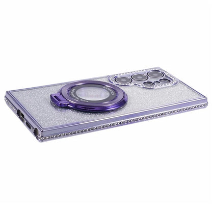 For Samsung Galaxy S22 Ultra 5G TPU Case Gradient Phone Cover with Kickstand / Rhinestone