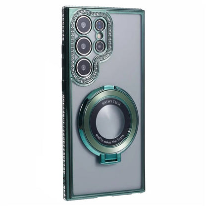 For Samsung Galaxy S22 Ultra 5G Case Kickstand Sparkle Bling TPU Phone Cover