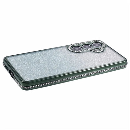 For Samsung Galaxy S24+ Case Gradient TPU Phone Cover Rhinestones Decor