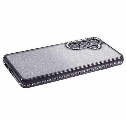 For Samsung Galaxy S24+ Case Gradient TPU Phone Cover Rhinestones Decor