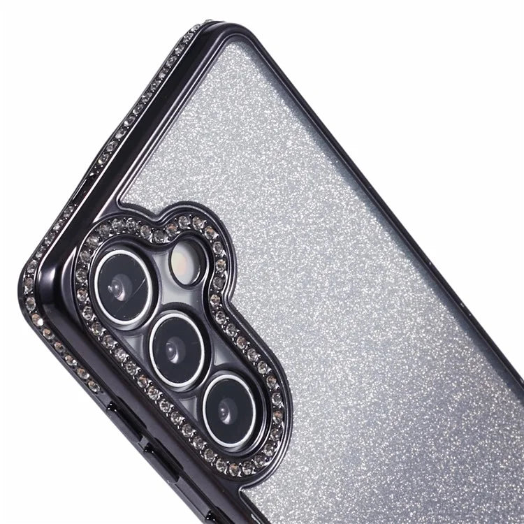 For Samsung Galaxy S24+ Case Gradient TPU Phone Cover Rhinestones Decor