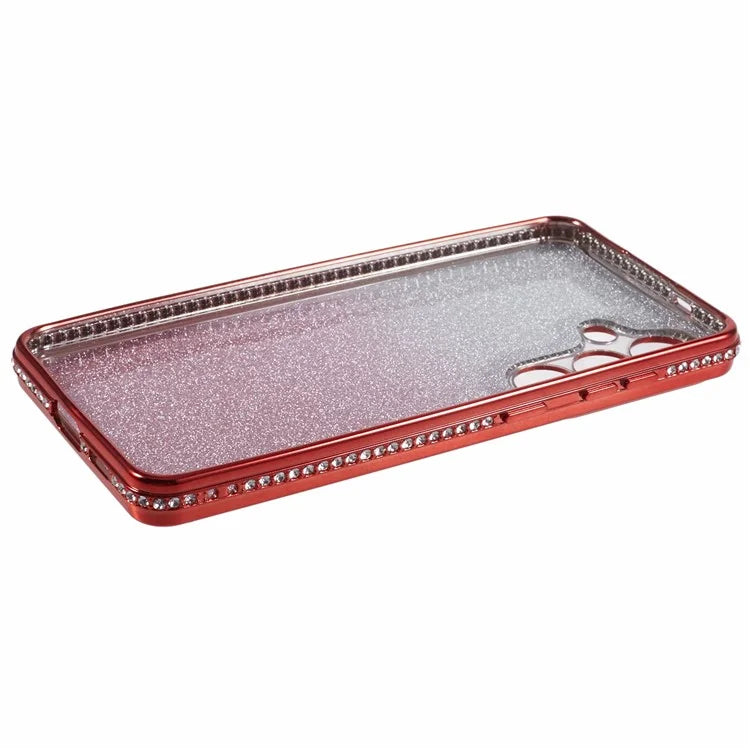 For Samsung Galaxy S24+ Case Gradient TPU Phone Cover Rhinestones Decor