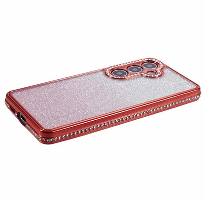 For Samsung Galaxy S24+ Case Gradient TPU Phone Cover Rhinestones Decor