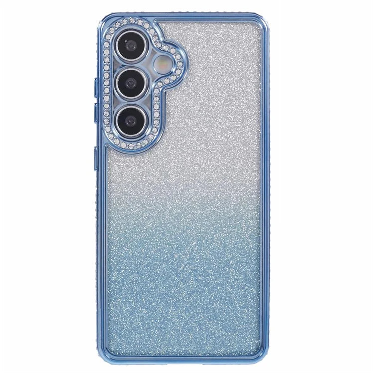 For Samsung Galaxy S24+ Case Gradient TPU Phone Cover Rhinestones Decor