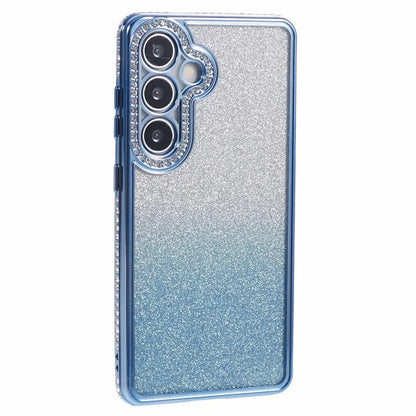 For Samsung Galaxy S24+ Case Gradient TPU Phone Cover Rhinestones Decor