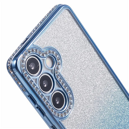 For Samsung Galaxy S24+ Case Gradient TPU Phone Cover Rhinestones Decor